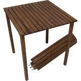 Armes Ev Concept Doğal Ahşap Roll-Up Kamp Masası - 50X50 cm Katlanır Portatif Piknik ve Balkon Masası (Ceviz Renk) - 50 x 50 cm