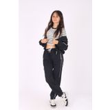 armicem 3'Lü Kapşonlu Crop Ceket Crop T-shirt Biyeli Alt-Kız Çocuk Eşofman Takımı