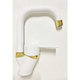 Armilla Armatür Armilla Beyaz Gold Köşe Borulu Banyo Lavabo Bataryası Musluğu Çeşmesi