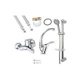ARMİLLA ARMATÜR Banyo - Lavabo Ve Sürgülü Duş 3 Lü Mix Set Sıcak Soğuk Çift Su Girişli Mix Kuğu