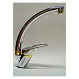 ARMİLLA ARMATÜR Krom Gold Lüx Mix Kuğu Banyo Lavabo Mutfak Eviye Musluğu Bataryası Sıcak Soğuk Çift Su Girişli