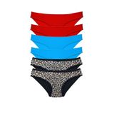 Armin Loretta Leopar Kırmızı Mavi Likralı 6 Adet Kadın Slip Külot