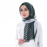 Armine 077-024-08 Haki Krem Baskılı Pamuk Şal