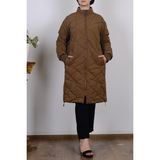 Armine 24KT726 Taba Kadın Astarlı Kapitone Mont - 44