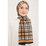 Armine 4713-15 Siyah Camel Ekose Desen Modal Şal