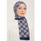 Armine 5763-10 Lacivert Beyaz Şal