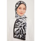 Armine 6318-01 Siyah Gri Fırça Desen Modal Şal