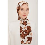Armine 6348-03 Kahverengi Beyaz Şal