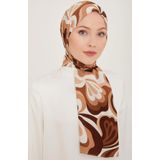 Armine 6348-2-03 Kahverengi Beyaz Şal