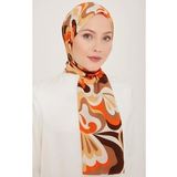 Armine 6348-2-04 Turuncu Kahverengi Şal