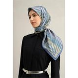 Armine 81 Twill İpek Eşarp, 90x90, SELEVA0113, Mavi, kadın