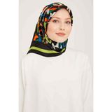 Armine 9006-03 Yağ Yeşili Harf Desenli Eşarp