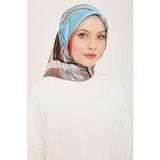 Armine 9147-05 Antrasit Gri Karma Desen Tivil İpek Eşarp
