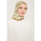Armine 9156-36 Beyaz-Soft Yeşil Puantiye Desen Sura İpek Eşarp