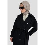 Armine Bağlamalı Trenç Kap 24K7520 Siyah - 42