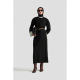 Armine Basic Triko Elbise 25KTD956 Siyah - 3