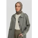 Armine Bebe Yaka Dikiş Detaylı Kap 25y7810 Gri