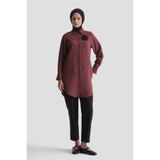 Armine Broş Detaylı Tunik Bordo