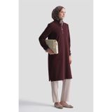 Armine Cep Detaylı Basic Tunik Bordo