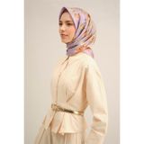Armine Çiçek Desenli İpek Eşarp, 90x90, 9347DT, 50, kadın