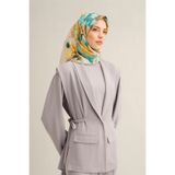 Armine Çiçek Desenli İpek Eşarp, Tek Ebat, ZMR 003086, 07, kadın