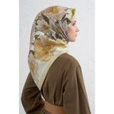 Armine Çiçek Desenli Saf İpek Twill Eşarp 9403D 38
