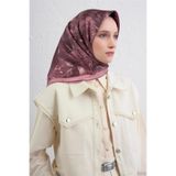 Armine Çiçek Desenli Saf İpek Twill Eşarp 9409D 05