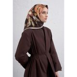 Armine Çiçek Desenli Saf İpek Twill Eşarp 9414D 38