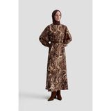 Armine Desenli Elbise 25K9127 Camel - 42