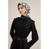 Armine Desenli Saf Ipek Sura Eşarp 9343-80, Lacivert
