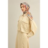 Armine Desenli Saf Ipek Twill Eşarp 9323-02, Mor