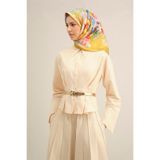 Armine Desenli Saf Ipek Twill Eşarp 9334-08, Pudra