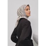 Armine Desenli Saf Ipek Twill Eşarp 9352-05, Vizon