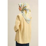 Armine Desenli Saf İpek Twill Eşarp, Tek Ebat, E25YA9302D02, MAVİ, kadın