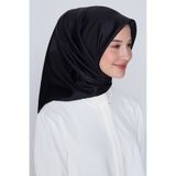 Armine Düz Siyah Renk Tivil ipek Eşarp 0010 01