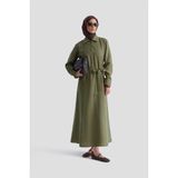 Armine Fermuar Detaylı Elbise 25KD4006 Haki - 42