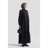 Armine Fırfırlı Basic Ferace Siyah