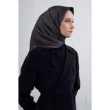 Armine Geometrik Desenli İpek Eşarp, Tek Ebat, E25KA9402D01, Siyah, kadın