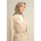 Armine Geometrik Desenli Saf İpek Sura Eşarp 9309D 01