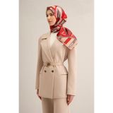 Armine Geometrik Desenli Saf İpek Sura Eşarp 9336D 84