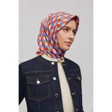 Armine Geometrik Desenli Saf İpek Twill Eşarp 9309D 01