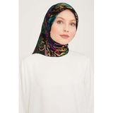Armine - Ipek Eşarp 2023/2024 Sonbahar Kış Twill Ipek Eşarp 9037-35, Siyah Mor