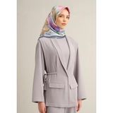 Armine İpek Eşarp 2025 Yaz - 9318-83 Gri Krem Sura
