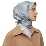 Armine İpek Eşarp 2025 Yaz - 9345-82 Mavi Bej Sura