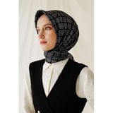 Armine İpek Eşarp 2026 Kış - 9440-20 Siyah Gri Sura