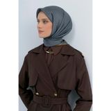 Armine İpek Eşarp 2026 Yaz - 9528-85 Mavi Kahve Twill