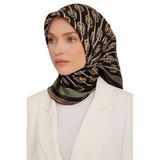 Armine Ipek Eşarp Twill 2022-2023 Sonbahar Kış-Haki Yeşil Arma Detaylı, 35