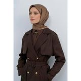 Armine İpek Twill Eşarp, Tek Ebat, 9528, Kahverengi, kadın