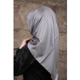 Armine Kadın Gri Düz Renk Trend Twill Eşarp