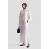 Armine Keten Oversize Tunik Ekru